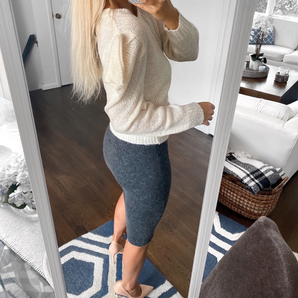 🐑 BRAVE SOUL IVORY PUFF SLEEVE KNIT SWEATER! - Picture 13 of 15